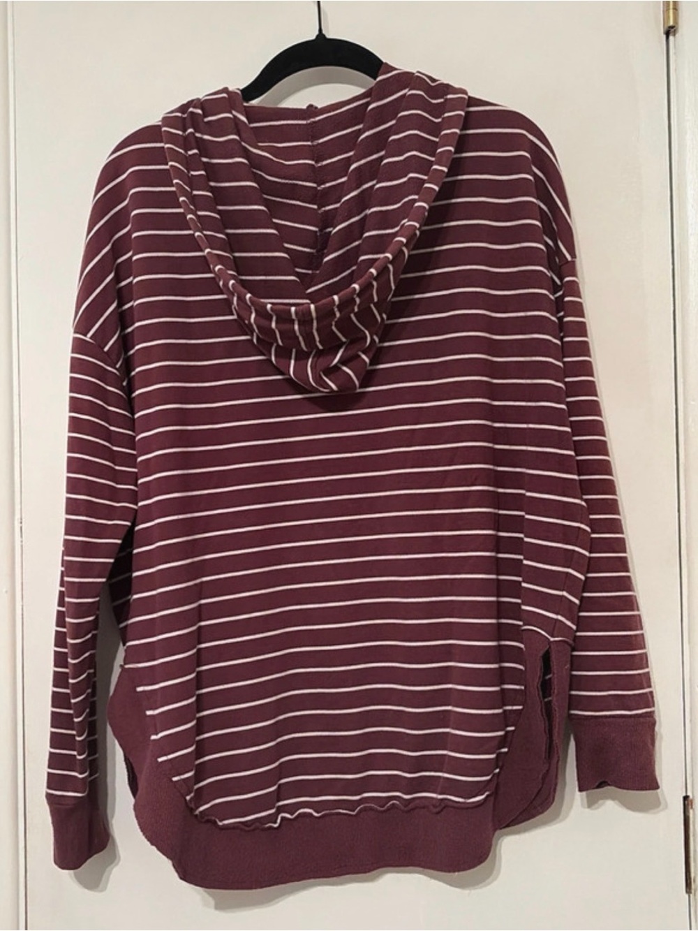 Z Supply Mauve Striped Hooded Pullover